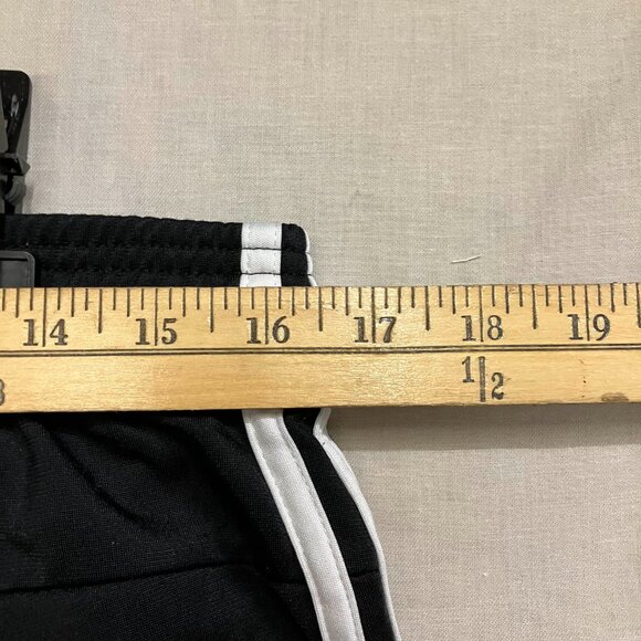 Adidas Men’s L Black Essentials 3-Stripes Pants Secure Pockets Tapered Joggers - Picture 10 of 11